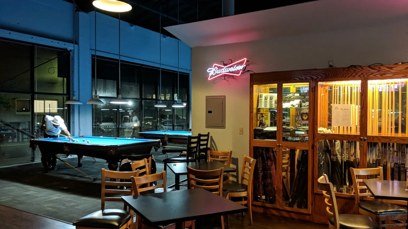 Cafe Rack pool hall exterior/interior