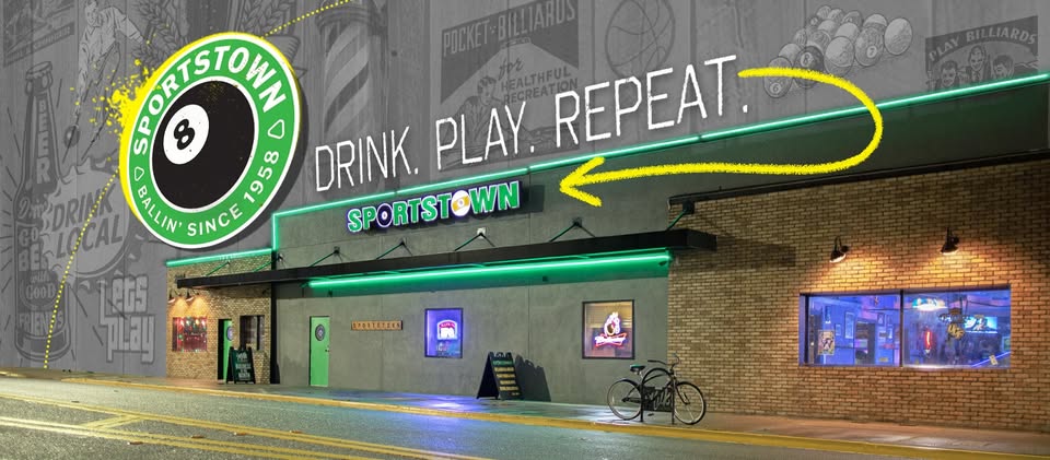 Sportstown pool hall exterior/interior