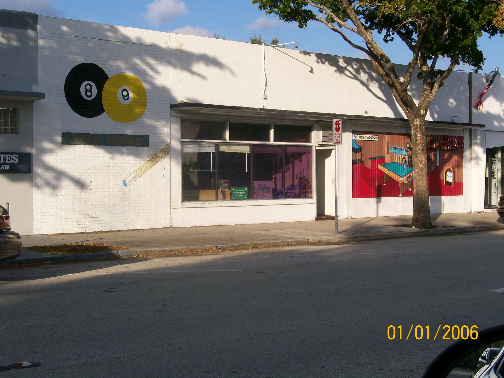 Gold Crown Billiards pool hall exterior/interior