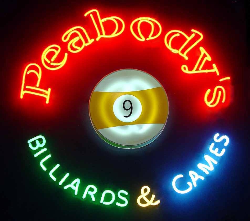 Peabody's Restaurant, Bar & Billiards pool hall exterior/interior