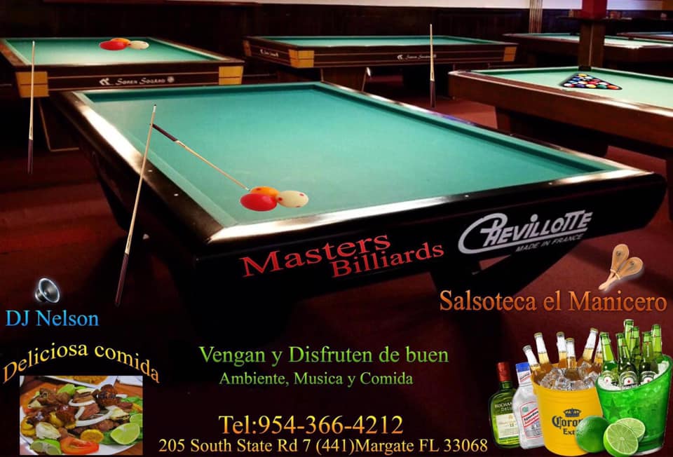 Masters Billiards pool hall exterior/interior