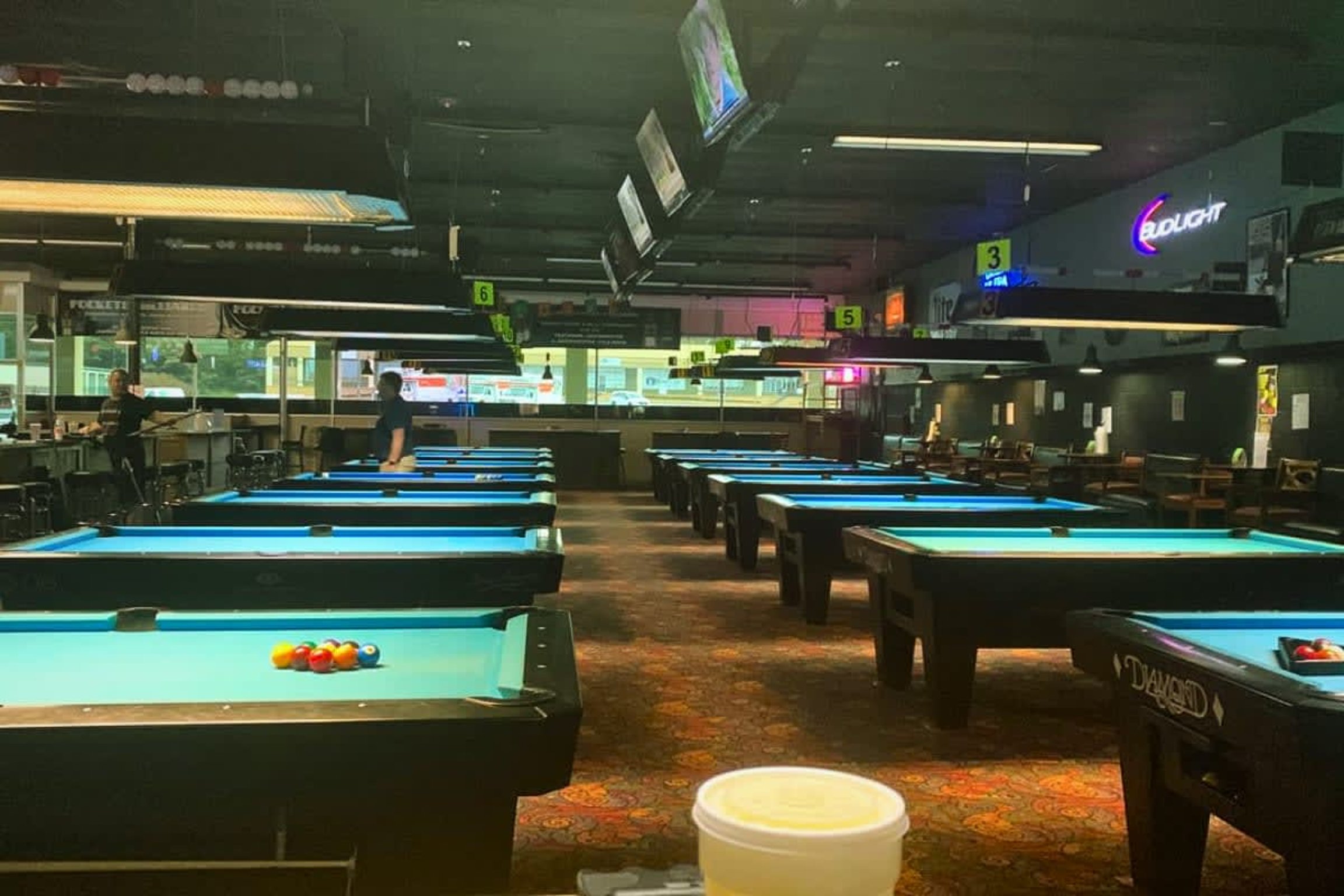 Pockets Billiards Bar & Grill pool hall exterior/interior