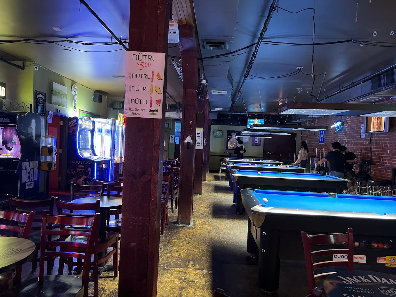 Liquid Lounge pool hall exterior/interior