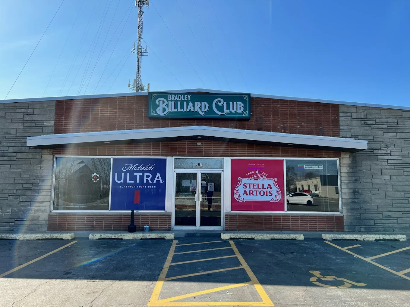 Bradley Billiard Club pool hall exterior/interior
