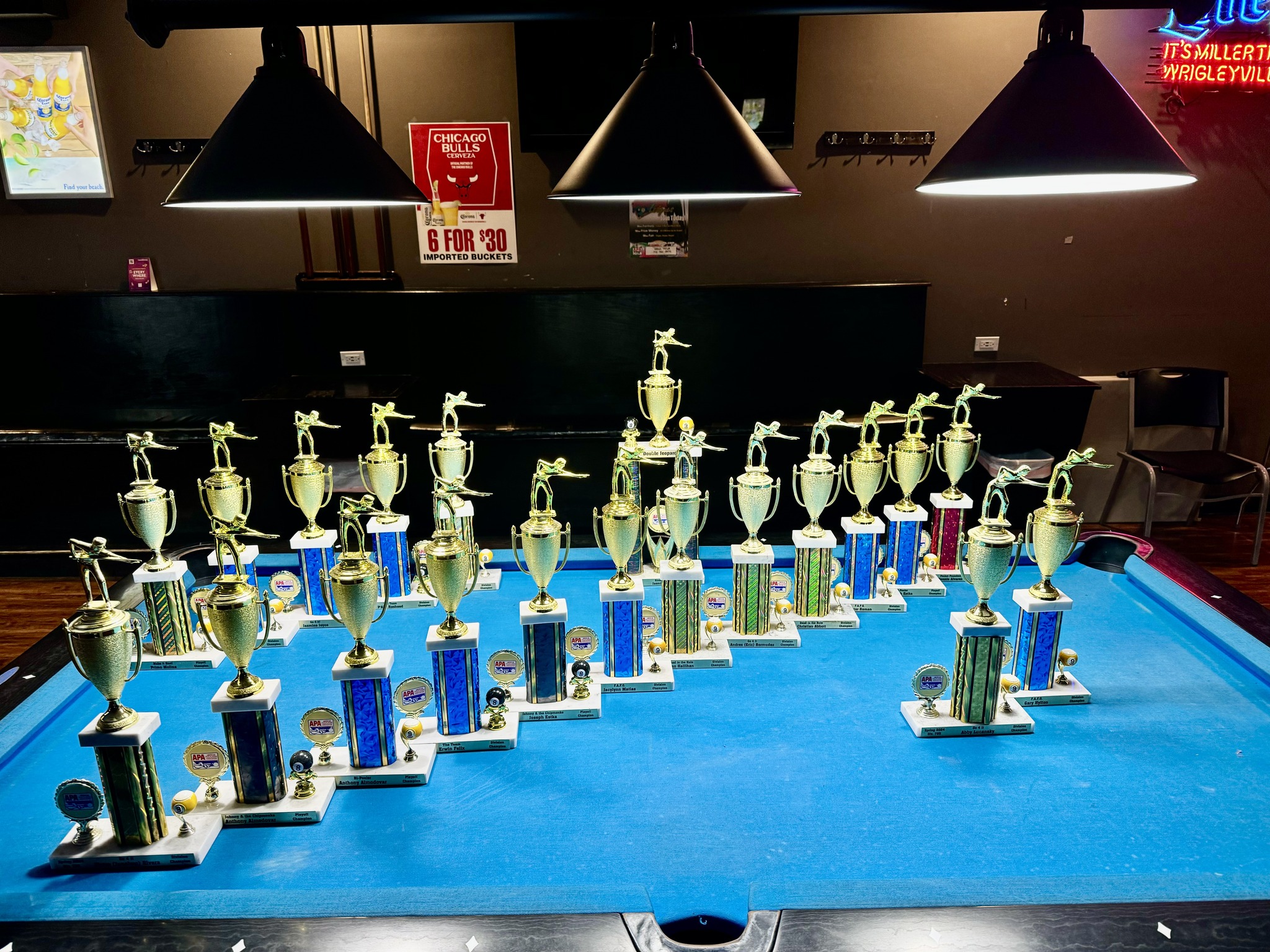 Nick's Billiards pool hall exterior/interior