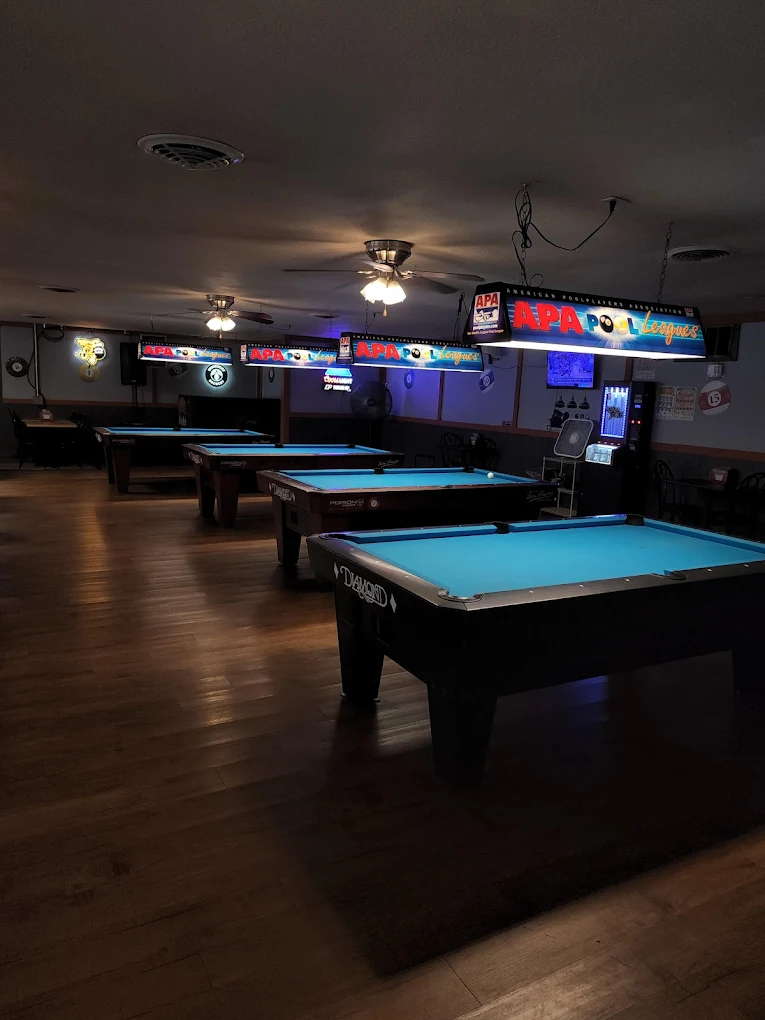 Curley's pool hall exterior/interior