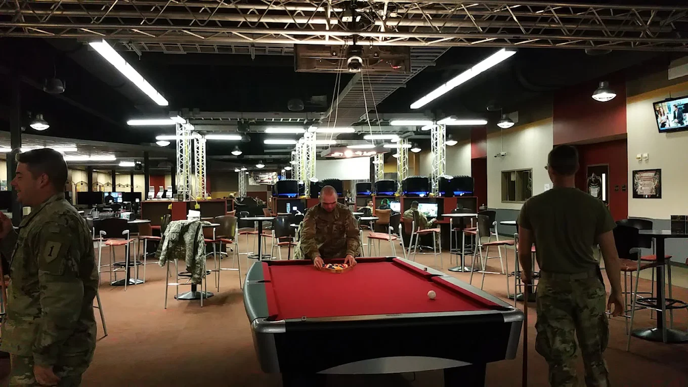 Warrior Zone pool hall exterior/interior