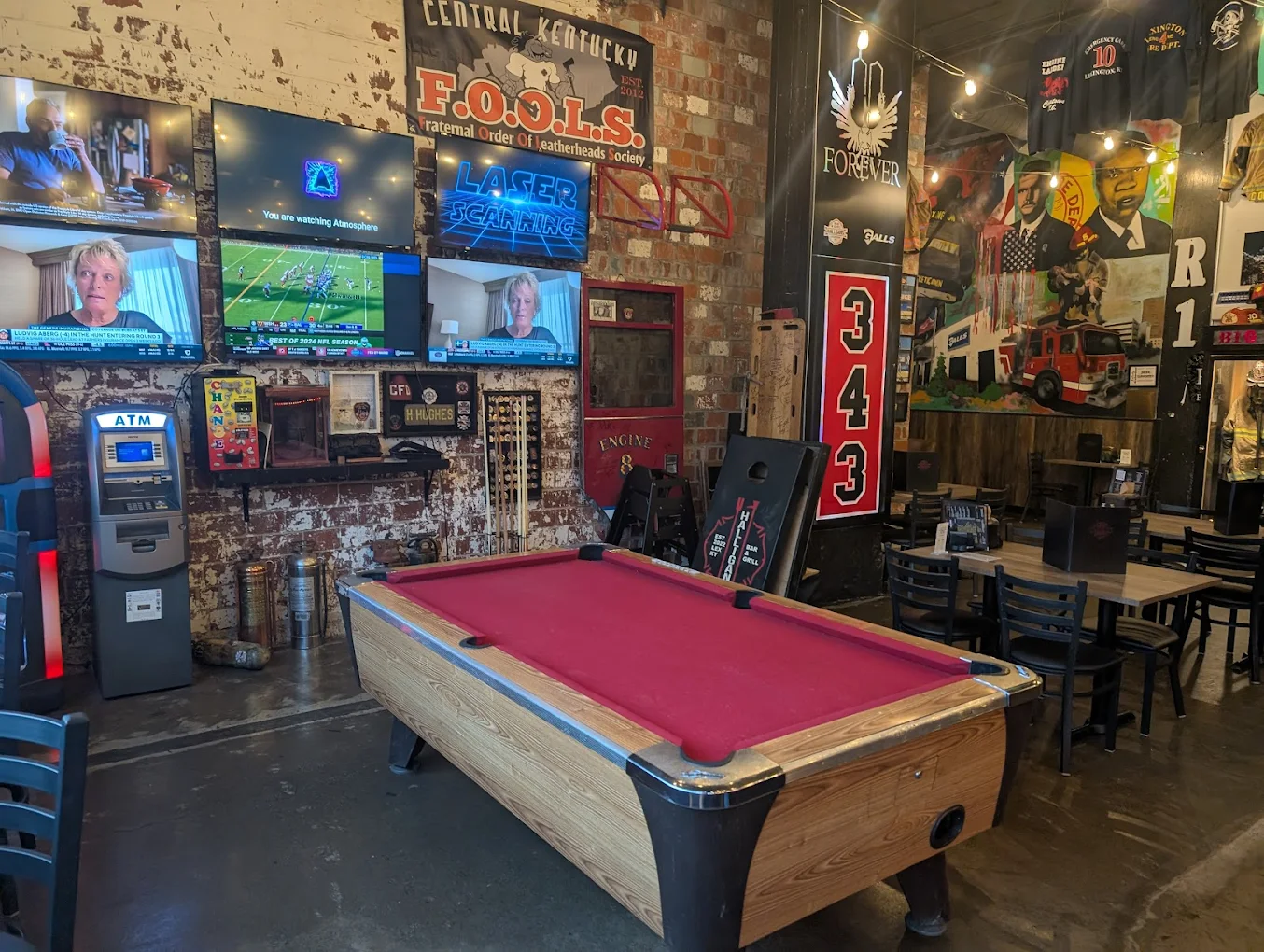 Halligan's Bar and Grill pool hall exterior/interior