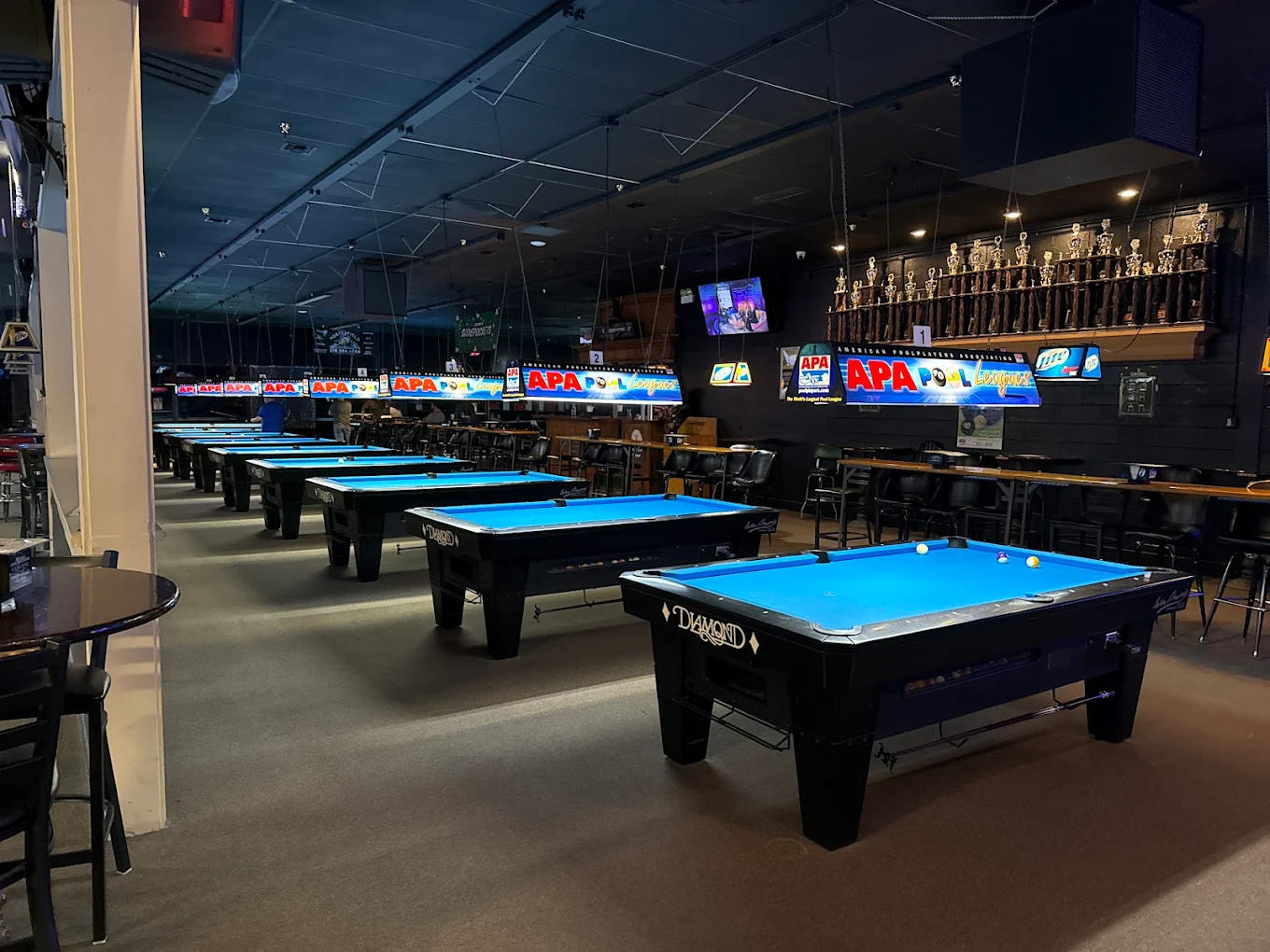 Sidepocket Billiards pool hall exterior/interior