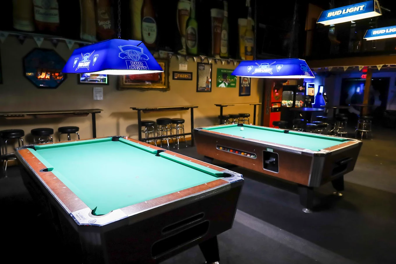 Sand Bar pool hall exterior/interior