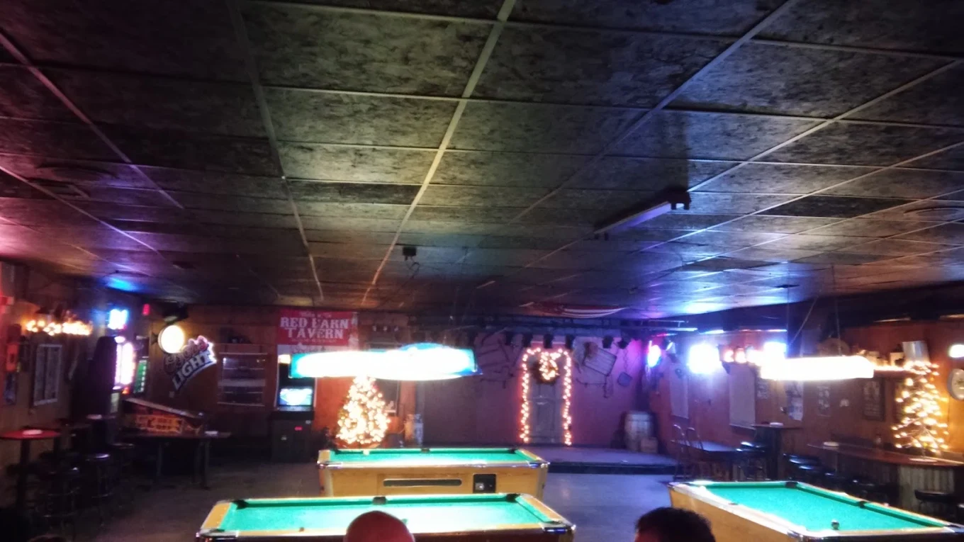 The Red Barn Tavern pool hall exterior/interior