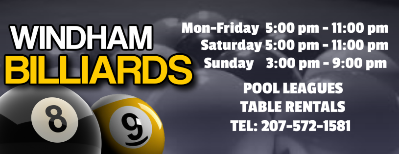 Windham Billiards pool hall exterior/interior