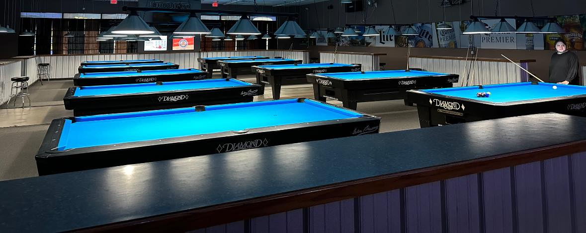 Rack City Billiards pool hall exterior/interior