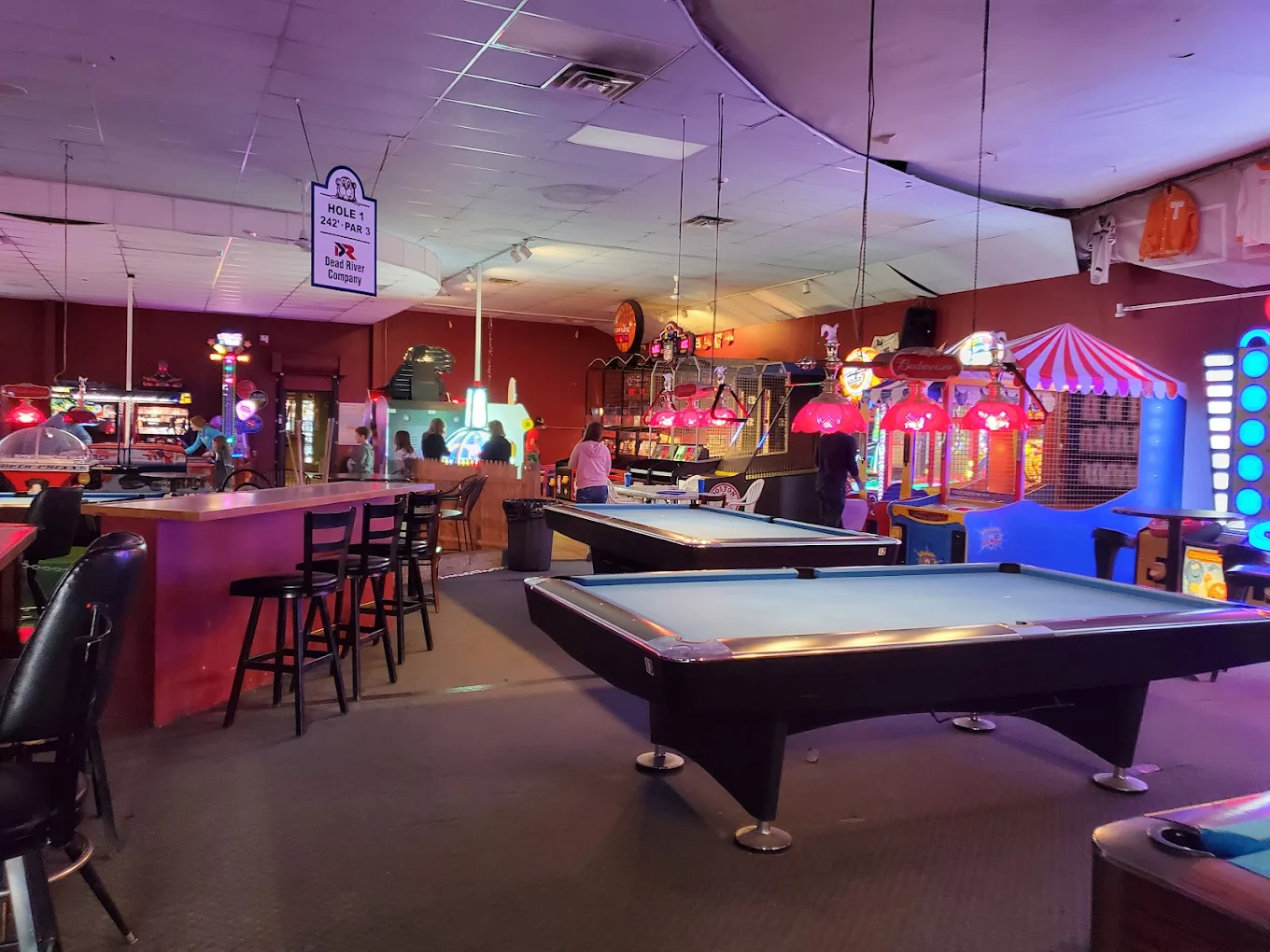 The Sports Arena pool hall exterior/interior