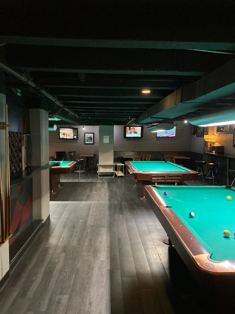 Bedrock Billiards pool hall exterior/interior