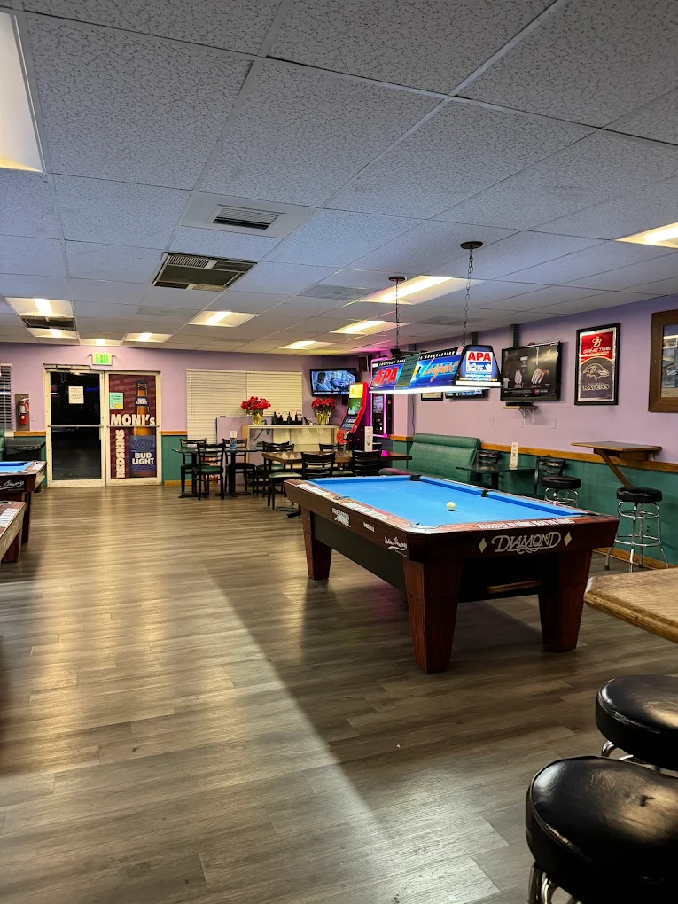 Moni's Place pool hall exterior/interior