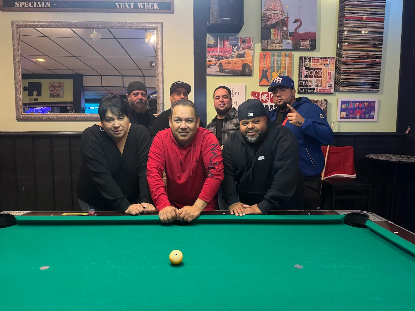 The Elixir Chic pool hall exterior/interior