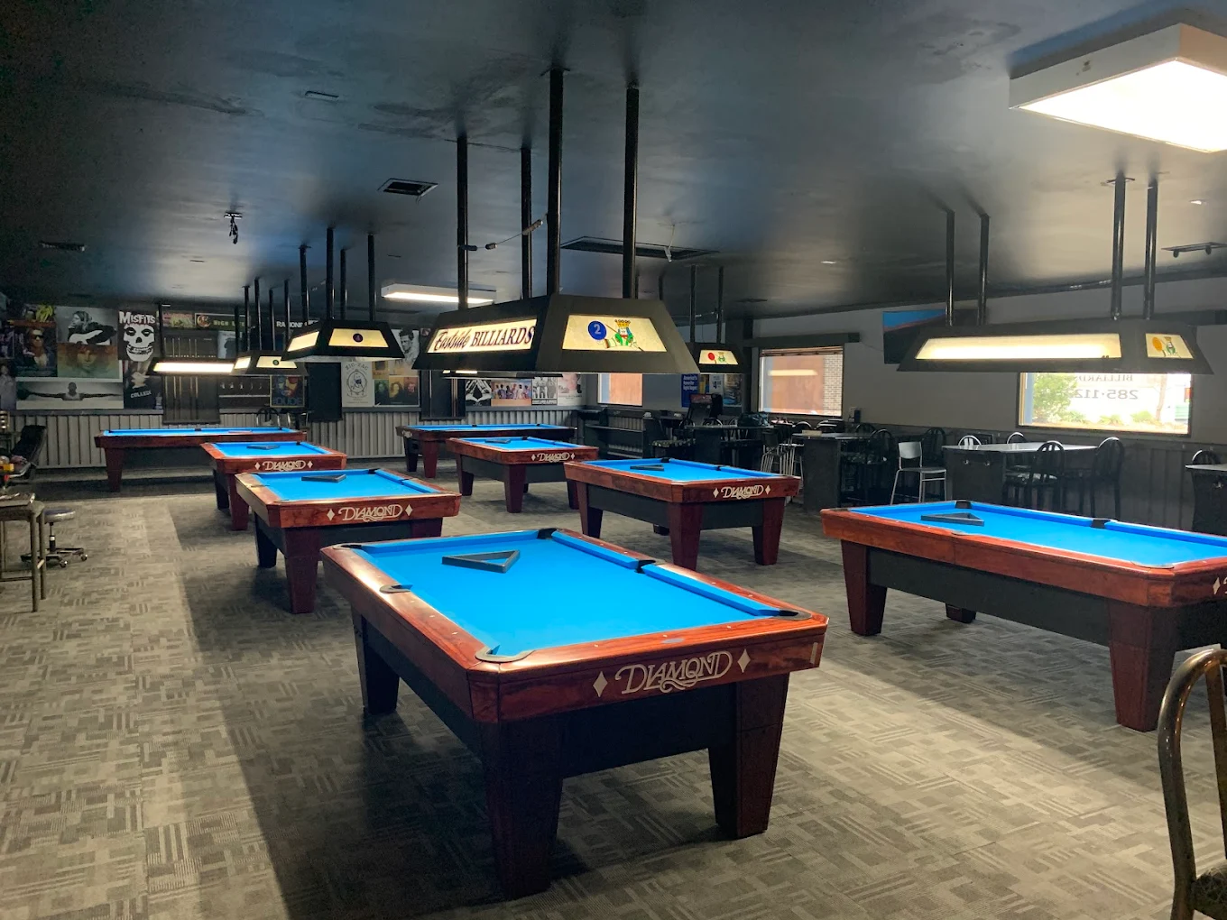 Eastside Billiards pool hall exterior/interior