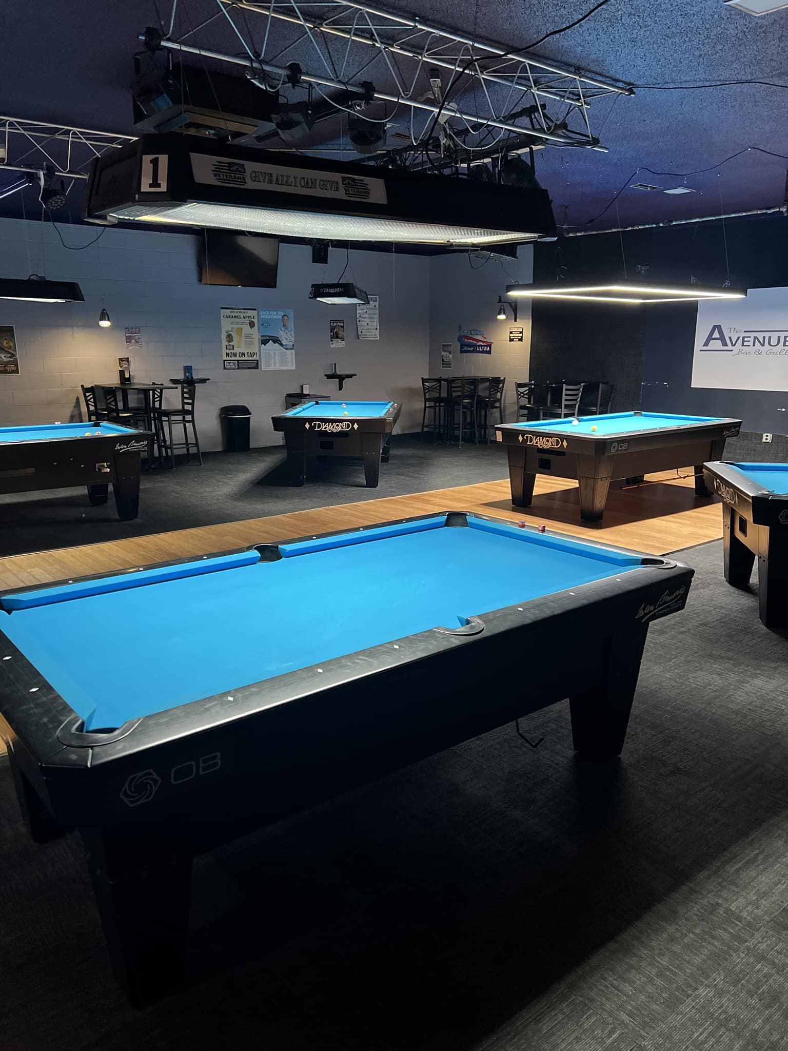 On Cue Billiards pool hall exterior/interior
