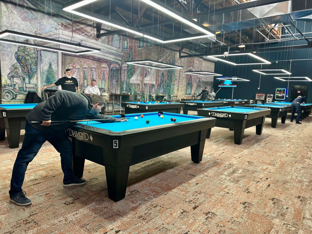 REO Town Clubhouse pool hall exterior/interior