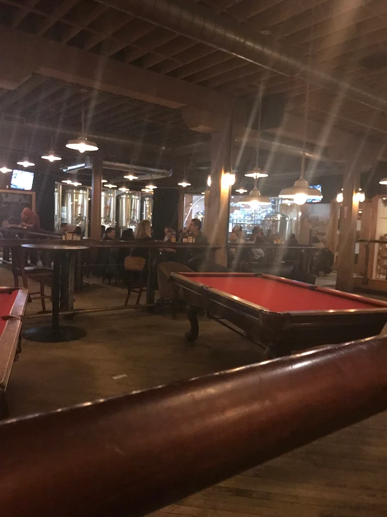Rochester Mills Beer Co. pool hall exterior/interior