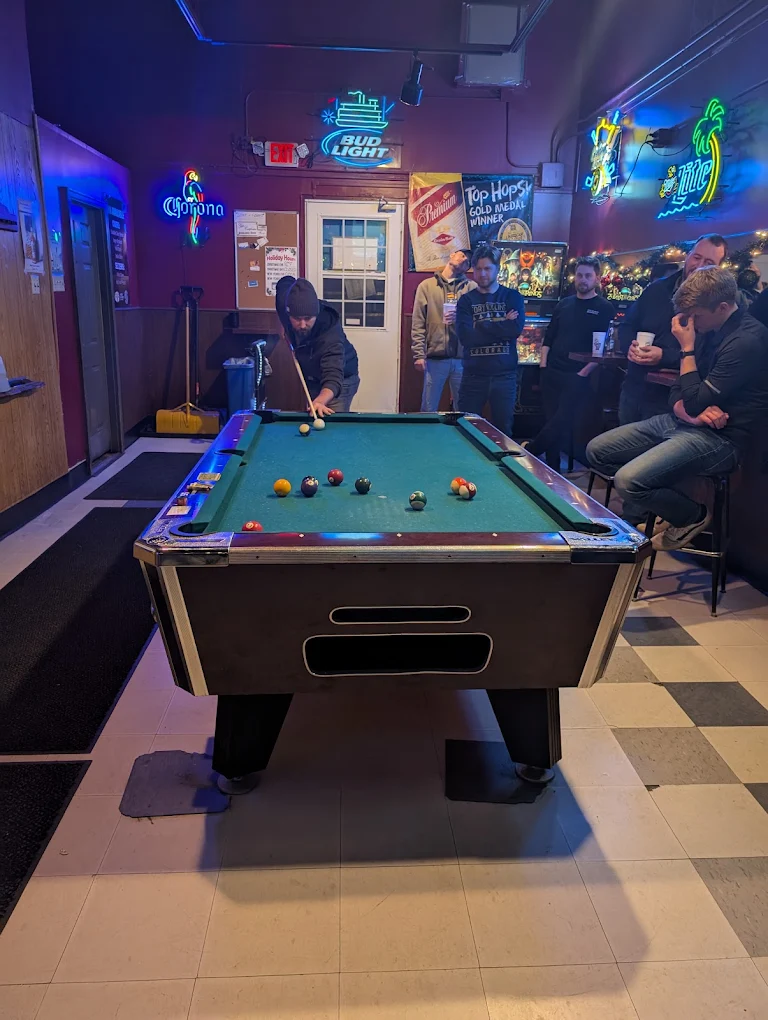 Northeast Yacht Club pool hall exterior/interior