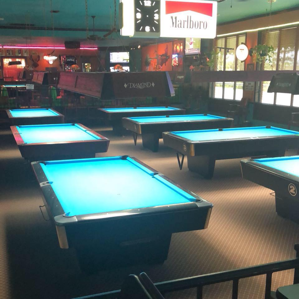 The Sports Center pool hall exterior/interior