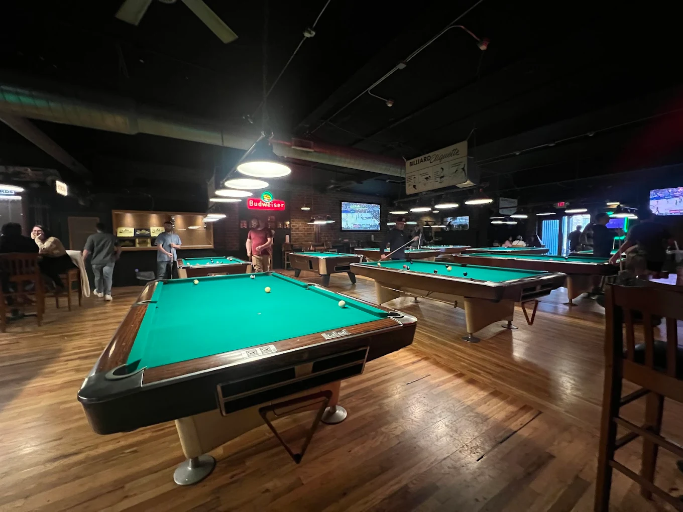 Billiards on Broadway pool hall exterior/interior