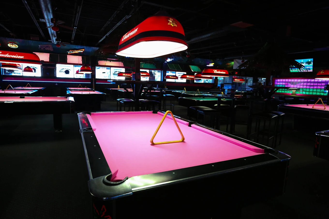 Pink Galleon pool hall exterior/interior