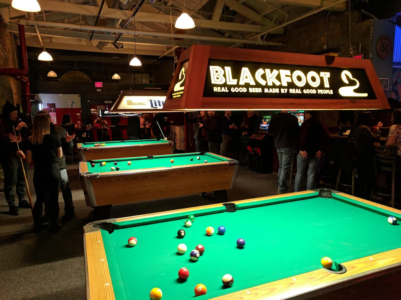 Miller's Crossing pool hall exterior/interior