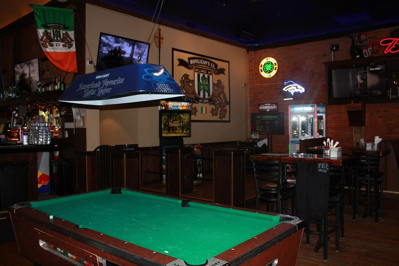 Hooligan's Sports Bar pool hall exterior/interior