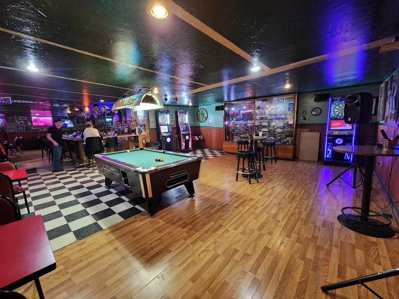 Teegee's Saloon pool hall exterior/interior