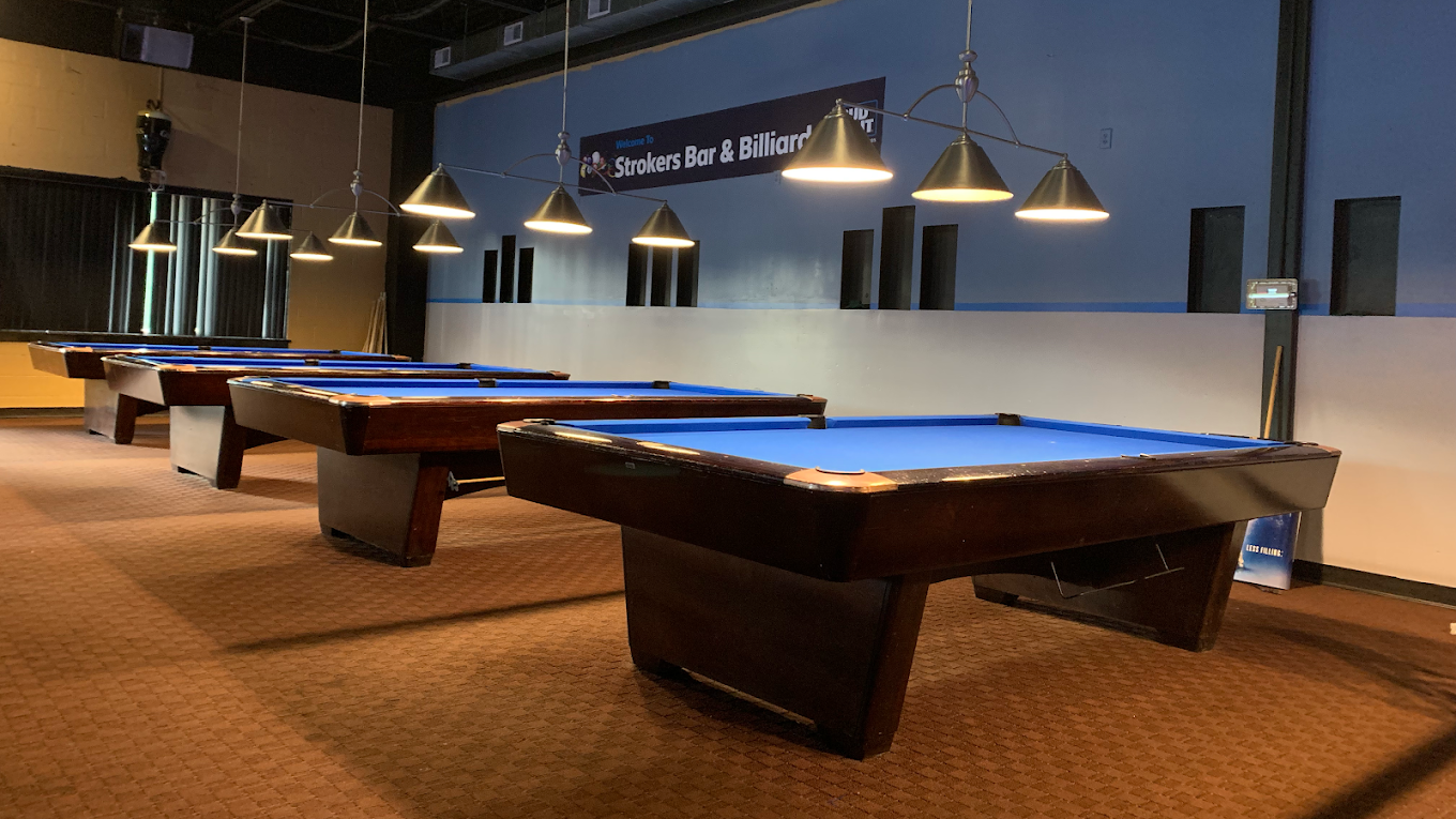 Strokers Bar & Billiards pool hall exterior/interior