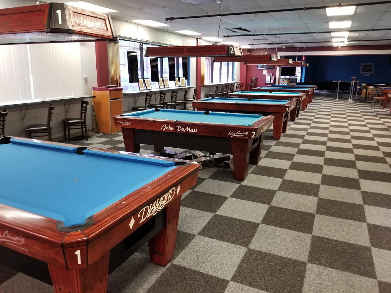 The Thirsty Hound pool hall exterior/interior