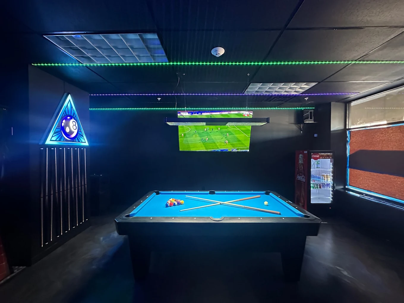 Dynasty Billiards pool hall exterior/interior