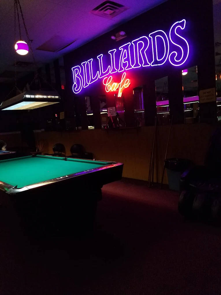 Billiard Cafe pool hall exterior/interior