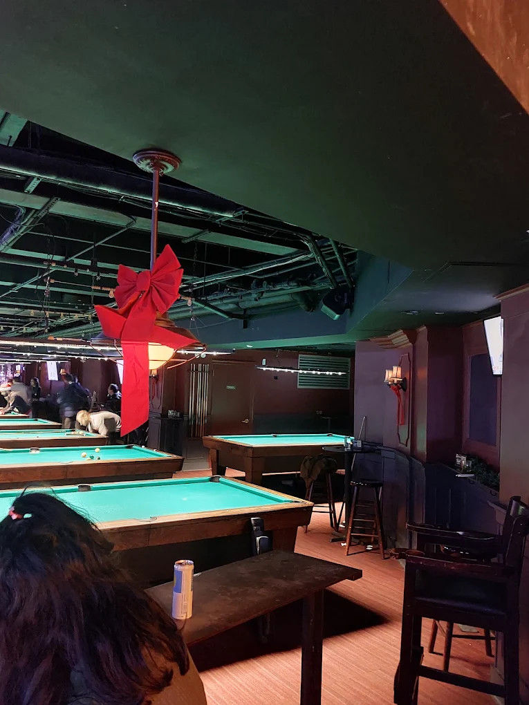 Society Billiards pool hall exterior/interior