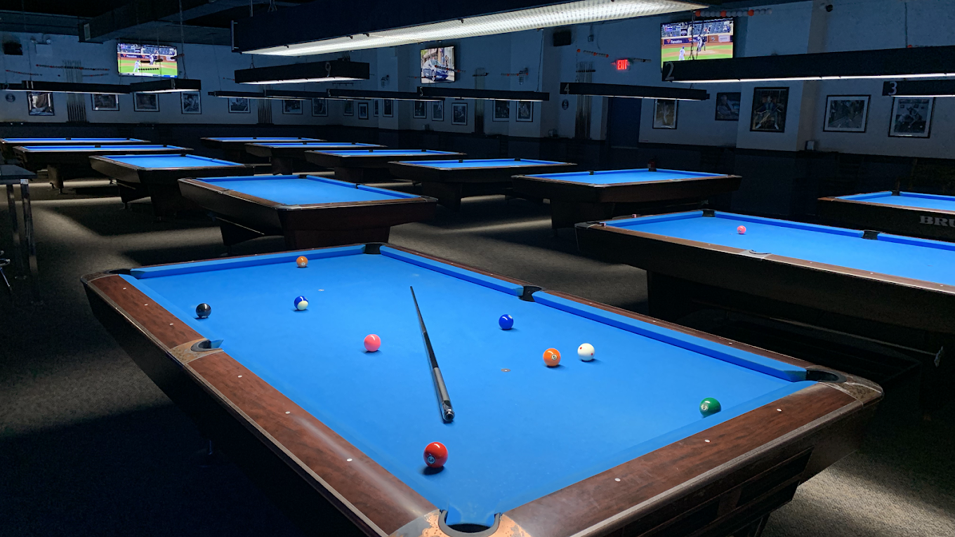 Skyline Billiards pool hall exterior/interior