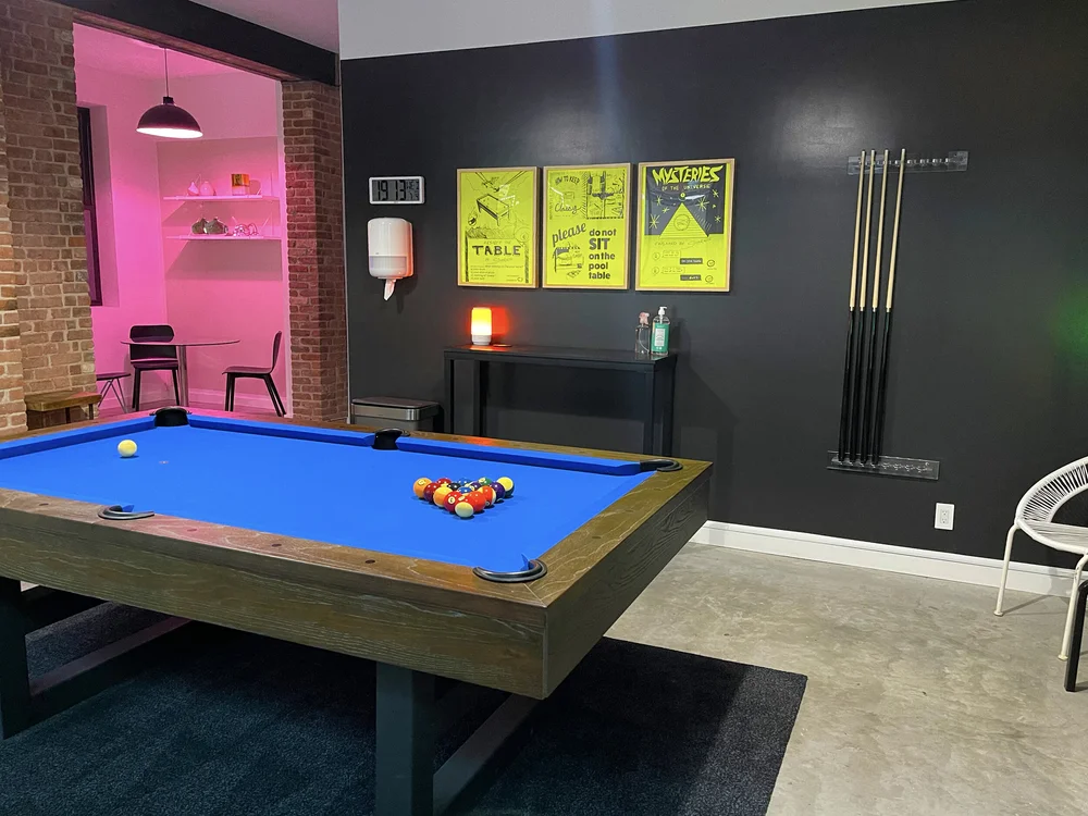 Sharks Two Bridges pool hall exterior/interior