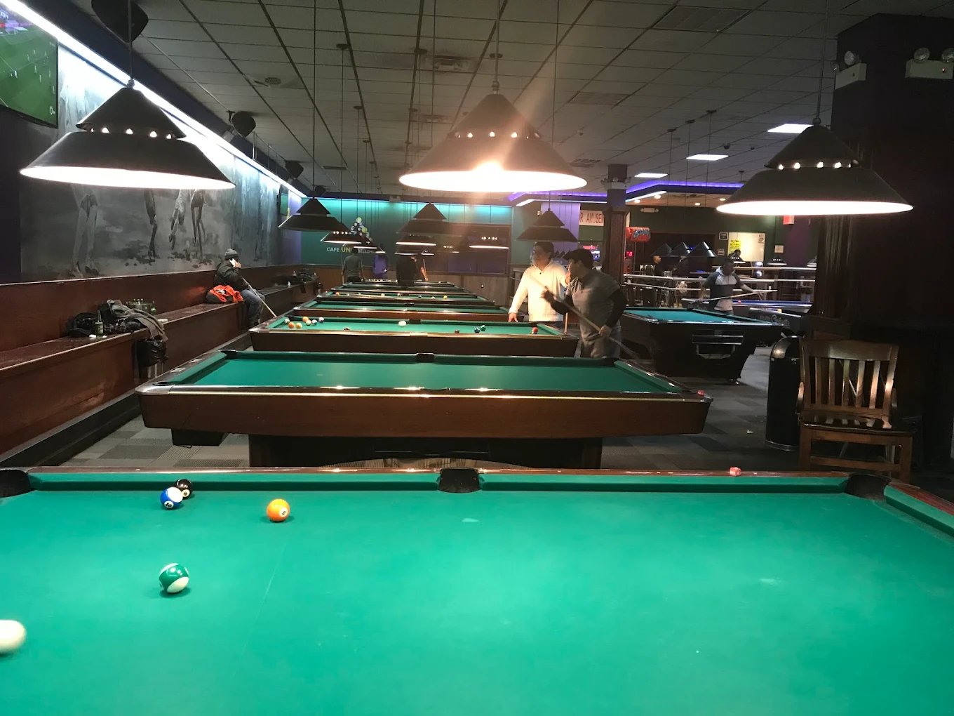 Cafe Uno Billiards pool hall exterior/interior