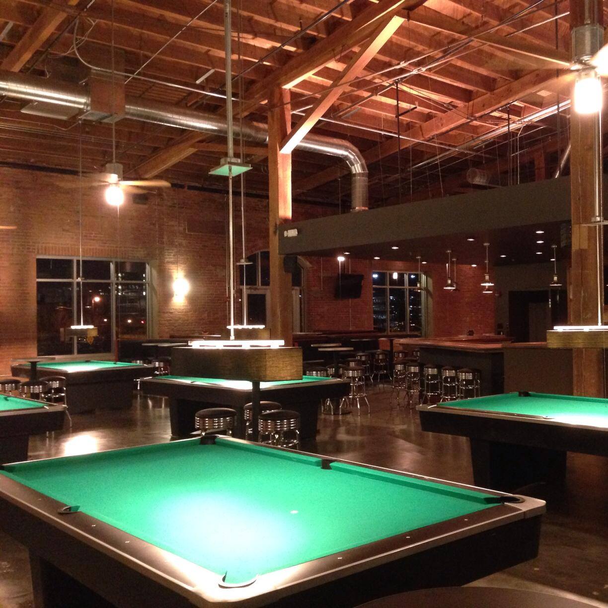 West End Billiards pool hall exterior/interior