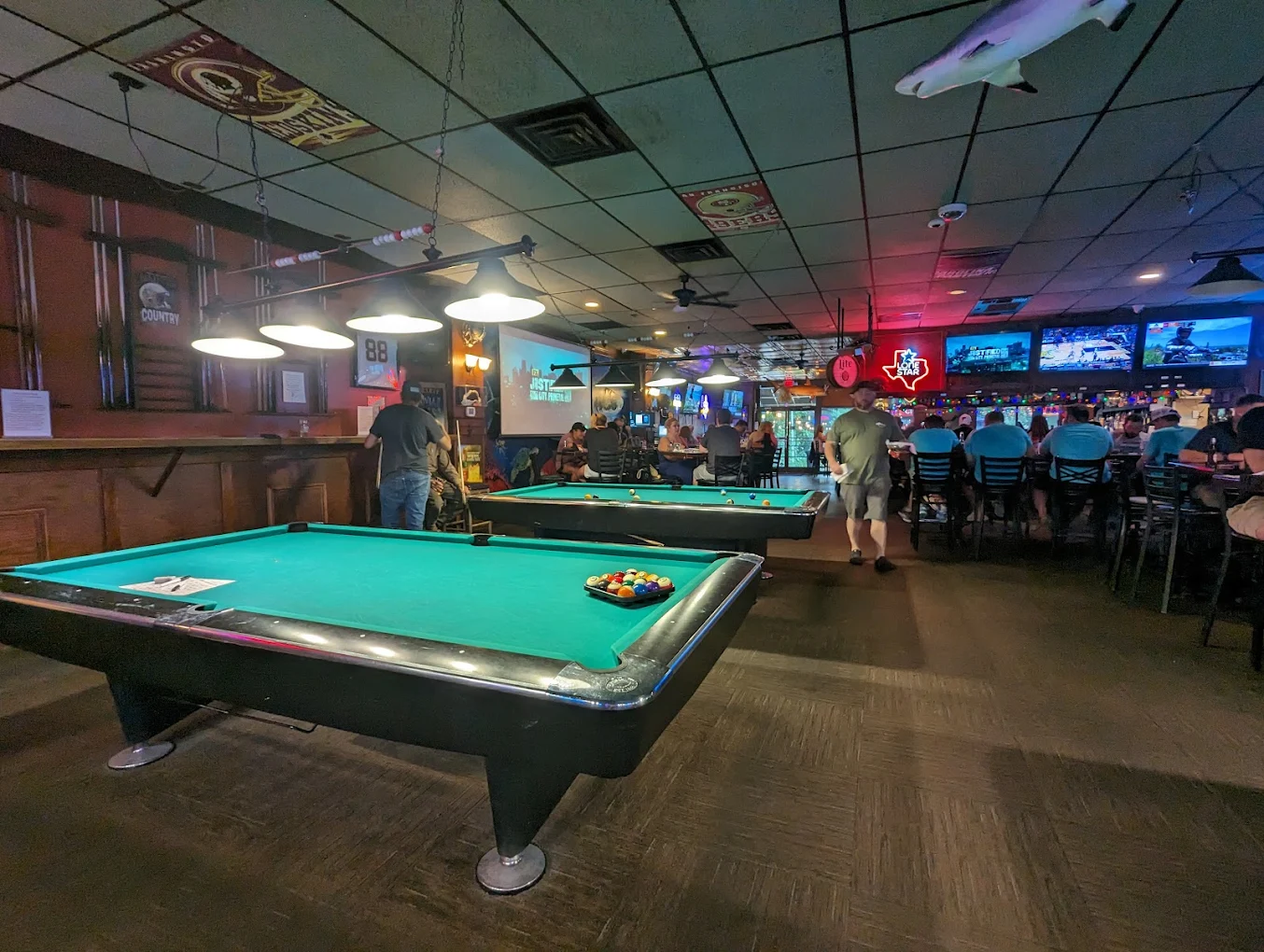 Sharky's Place pool hall exterior/interior
