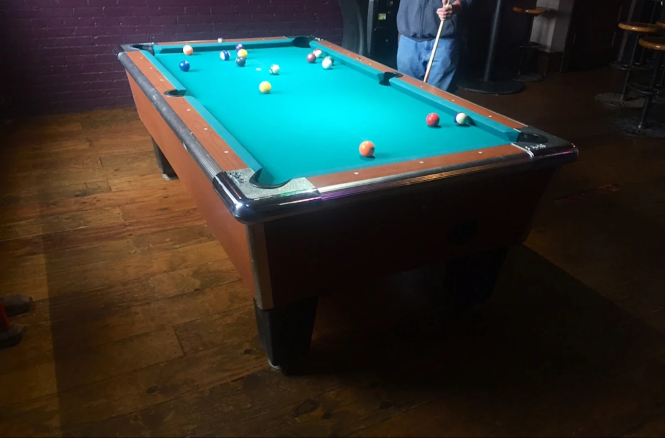 Freds Den pool hall exterior/interior