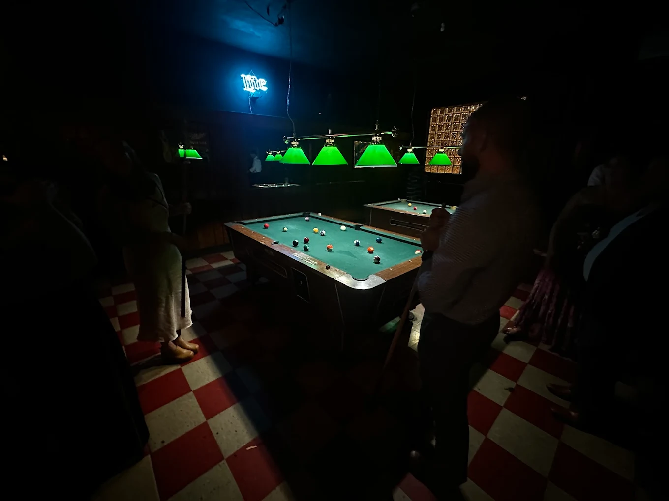 B & G Tavern pool hall exterior/interior