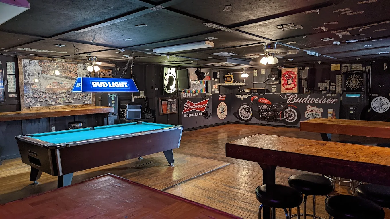 The Ole Brick Tavern pool hall exterior/interior