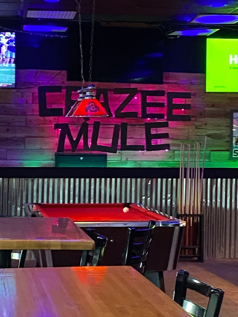 Crazee Mule Pub & Grill pool hall exterior/interior