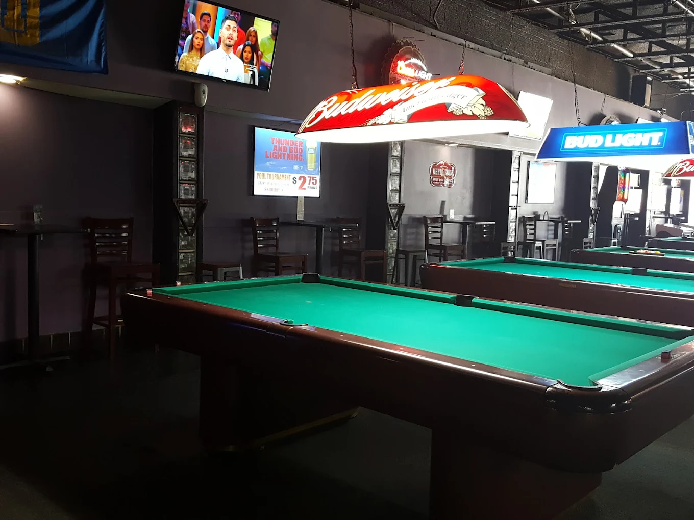 Sharky's pool hall exterior/interior