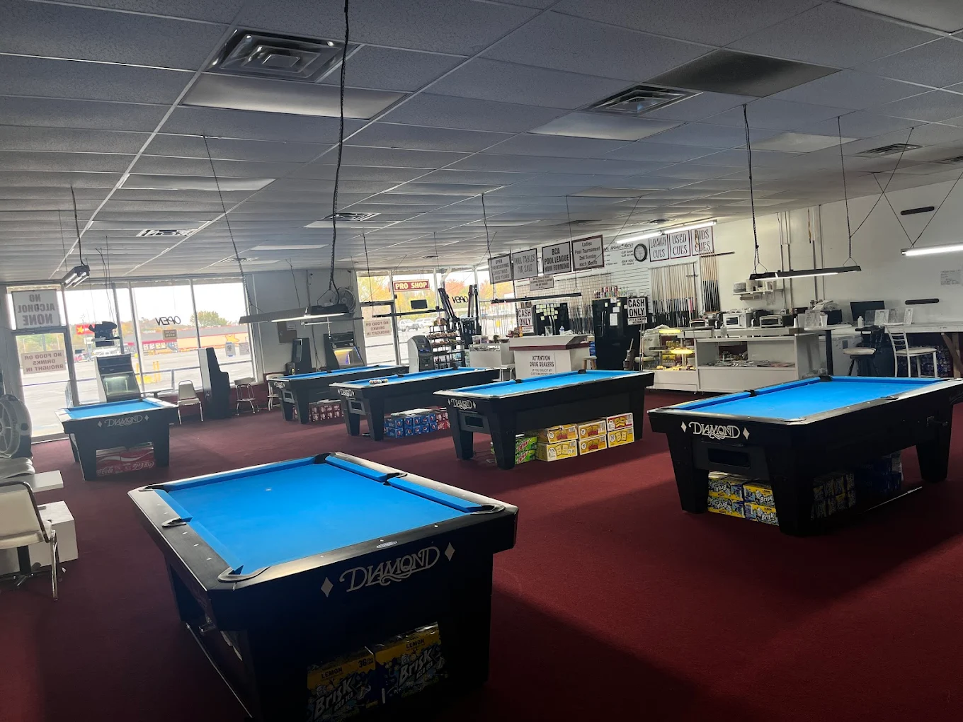 Mr. Wayne's Family Billiards pool hall exterior/interior