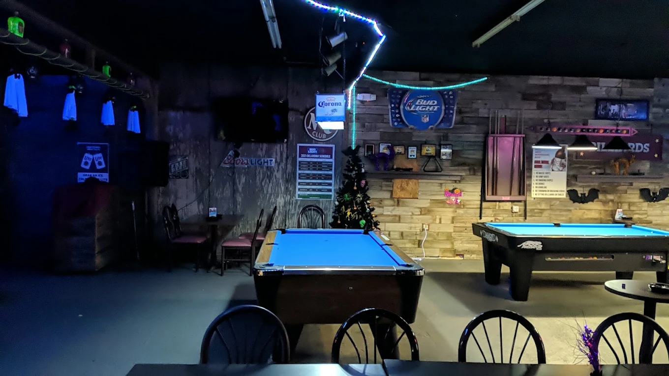 Bottom's Up Club pool hall exterior/interior