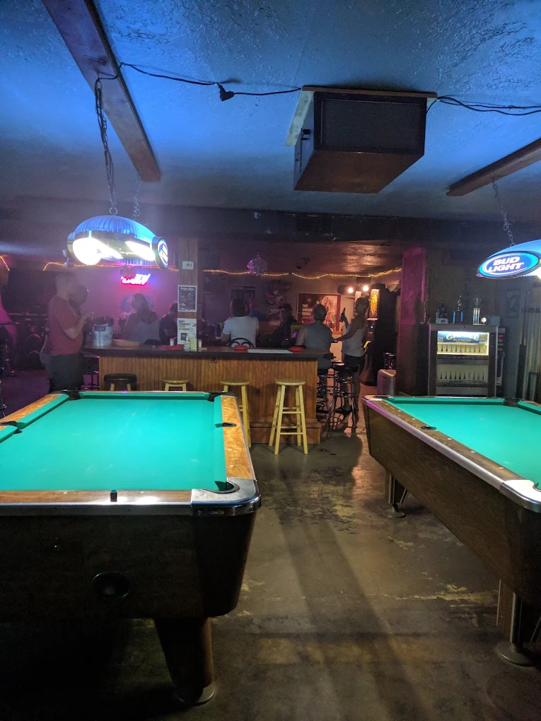 Old Number 9 pool hall exterior/interior